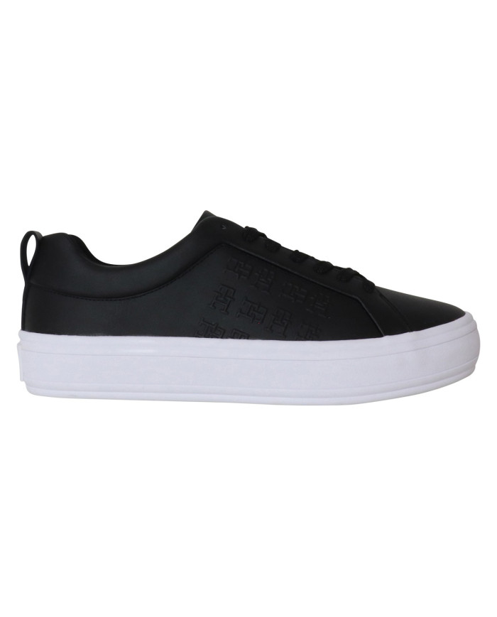 TOMMY HILFIGER EMBOSSED MONOGRAM TRAINERS FW0FW07376 BDS ΜΑΥΡΟ