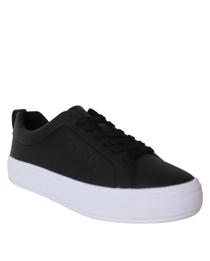 TOMMY HILFIGER EMBOSSED MONOGRAM TRAINERS FW0FW07376 BDS ΜΑΥΡΟ