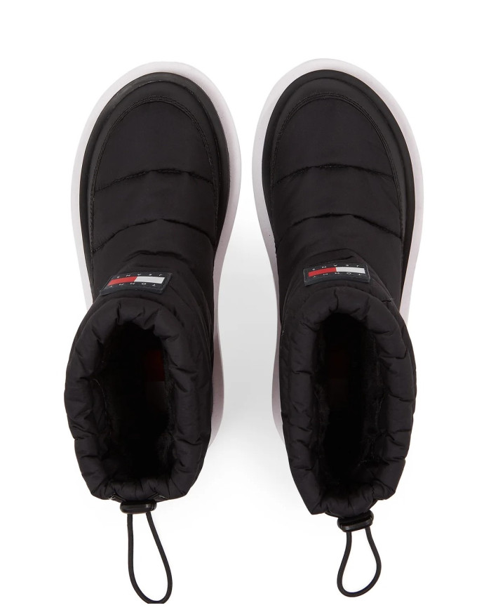 TOMMY HILFIGER  TJW PADDED FLAT BOOT EN0EN02292 BDS ΜΑΥΡΟ