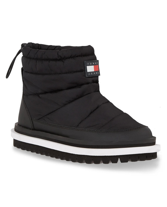 TOMMY HILFIGER  TJW PADDED FLAT BOOT EN0EN02292 BDS ΜΑΥΡΟ