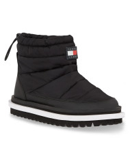 TOMMY HILFIGER  TJW PADDED FLAT BOOT EN0EN02292 BDS ΜΑΥΡΟ