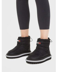 TOMMY HILFIGER  TJW PADDED FLAT BOOT EN0EN02292 BDS ΜΑΥΡΟ
