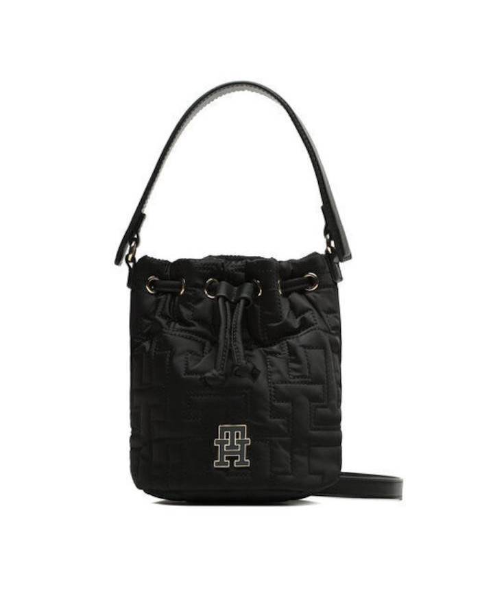 Tommy Hilfiger Τσάντα Tj Chic Nylon Bucket AW0AW14864 BDS Μαύρο