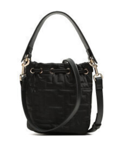 Tommy Hilfiger Τσάντα Tj Chic Nylon Bucket AW0AW14864 BDS Μαύρο