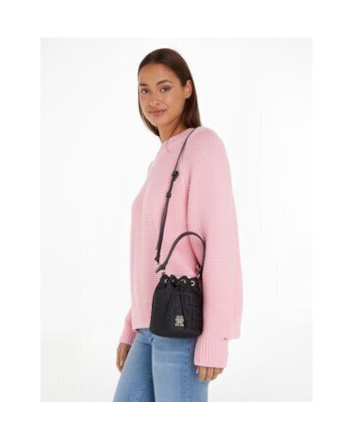 Tommy Hilfiger Τσάντα Tj Chic Nylon Bucket AW0AW14864 BDS Μαύρο