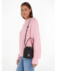 Tommy Hilfiger Τσάντα Tj Chic Nylon Bucket AW0AW14864 BDS Μαύρο