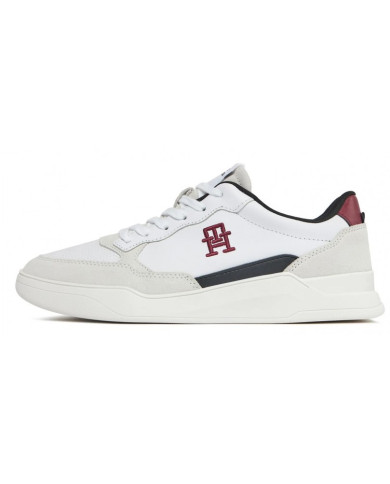 TOMMY HILFIGER ELEVATED CUPSOLE LEATHER MIX WHITE FM0FM04929 YBS λευκο