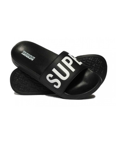SUPERDRY CORE VEGAN POOL SLIDE MF310256A 33B μαυρο