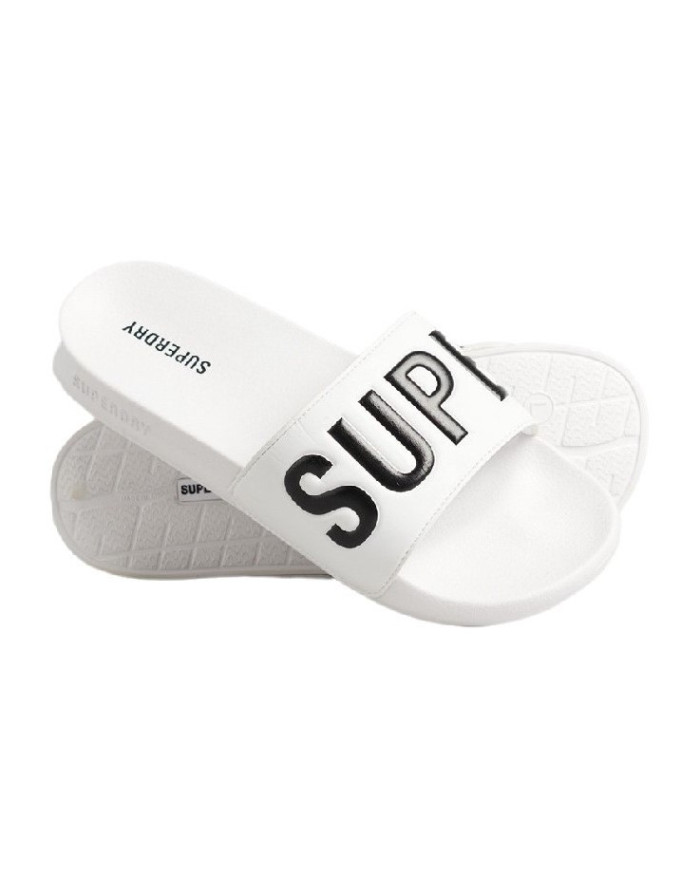 SUPERDRY CORE VEGAN POOL SLIDE MF310256A 35C  λευκο