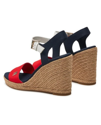 Tommy Shirting Stripes Wedge Sandal FW0FW08053 0G0 Κόκκινο-Ασπρο