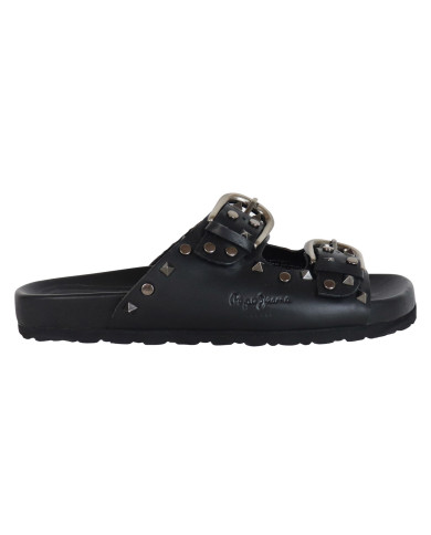 PEPE JEANS Oban Rock Leather Sandal PLS80001 999 ΜΑΥΡΟ
