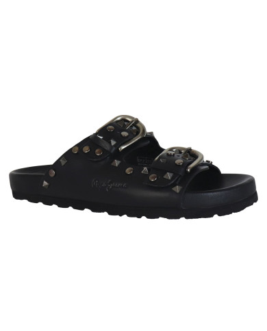 PEPE JEANS Oban Rock Leather Sandal PLS80001 999 ΜΑΥΡΟ