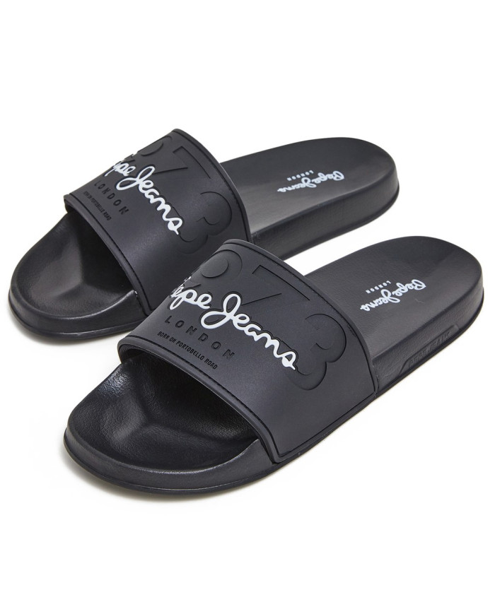 PEPE JEANS SLIDERS PMS70147 977 ΜΑΥΡΟ