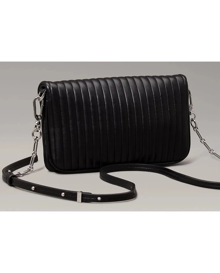 CALVIN KLEIN MINI LINE QUILT CROSSBODY K60K613079 BEH ΜΑΥΡΟ