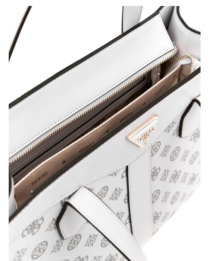 GUESS SILVANA 2 TOTE HWPM8665220 WHITE LOGO ΛΕΥΚΟ