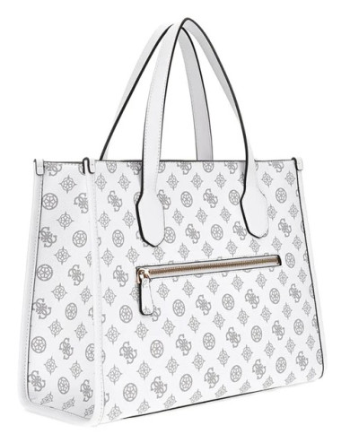 GUESS SILVANA 2 TOTE HWPM8665220 WHITE LOGO ΛΕΥΚΟ