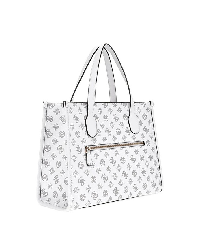 GUESS SILVANA 2 TOTE HWPM8665220 WHITE LOGO ΛΕΥΚΟ