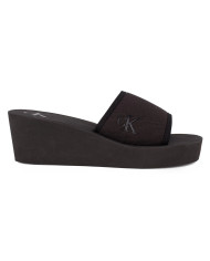 CALVIN KLEIN BEACH WEDGE SLIDE CANVAS YW0YW01725 0GJ ΜΑΥΡΟ