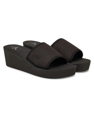 CALVIN KLEIN BEACH WEDGE SLIDE CANVAS YW0YW01725 0GJ ΜΑΥΡΟ