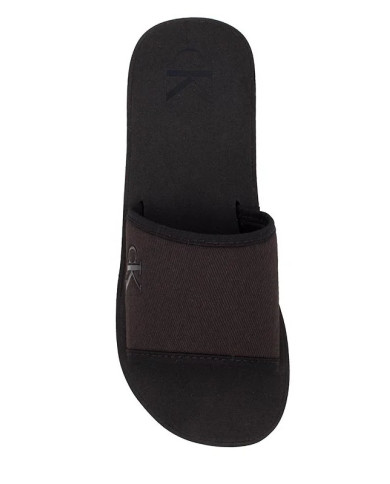 CALVIN KLEIN BEACH WEDGE SLIDE CANVAS YW0YW01725 0GJ ΜΑΥΡΟ