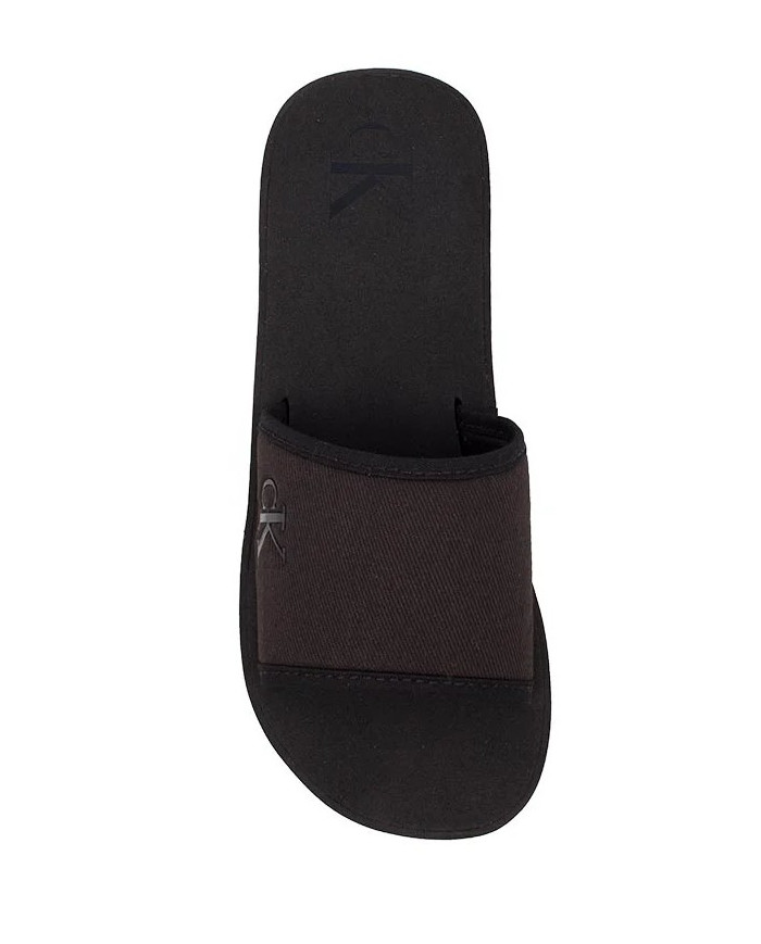 CALVIN KLEIN BEACH WEDGE SLIDE CANVAS YW0YW01725 0GJ ΜΑΥΡΟ