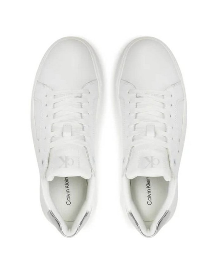 CALVIN KLEIN CHUNKY LEATHER CUPSOLE YW0YW01876 02R ΛΕΥΚΟ