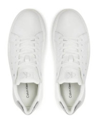 CALVIN KLEIN CHUNKY LEATHER CUPSOLE YW0YW01876 02R ΛΕΥΚΟ