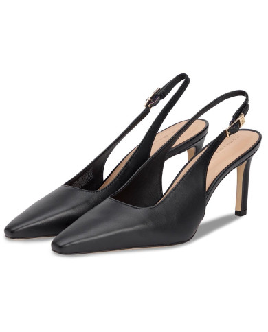 TOMMY HILFIGER SQUARED TOE HIGH HEEL SLINGBACK  FW0FW08636 BDS ΜΑΥΡΟ