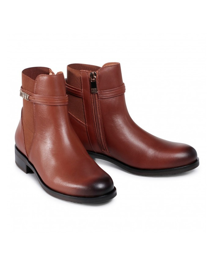 TOMMY HILFIGER Block Branding Flat Boot FW0FW05155 Pumpkin Paradise GOW