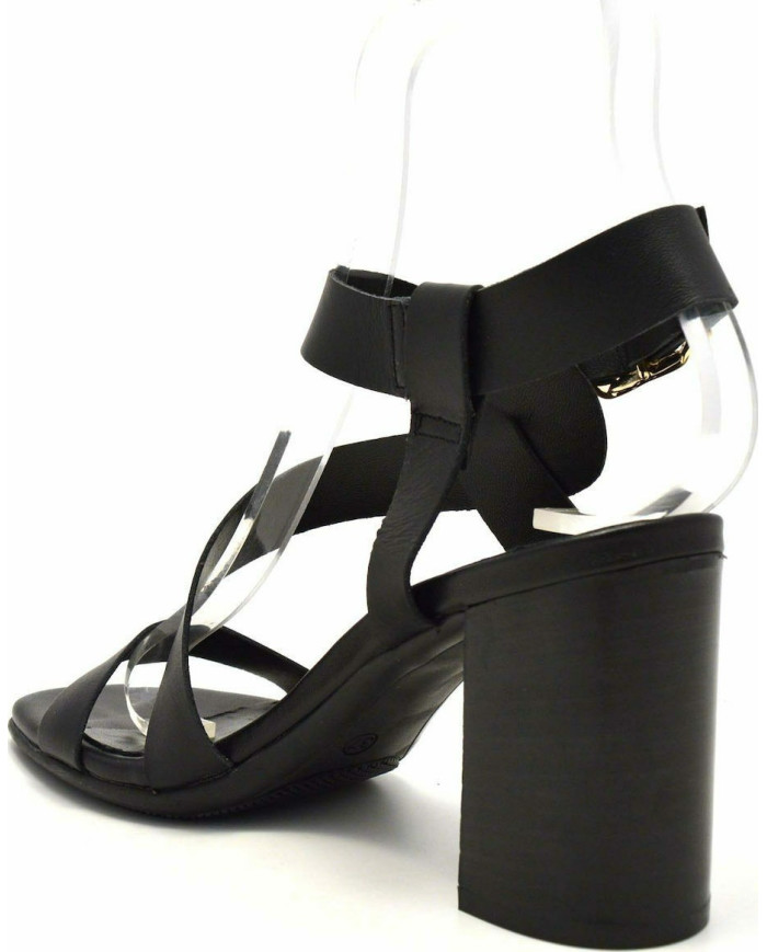 Sante Sandals 21-205-01 ΜΑΥΡΟ