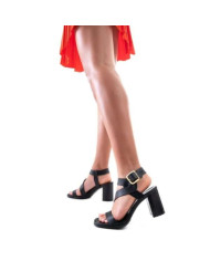 Sante Sandals 21-205-01 ΜΑΥΡΟ