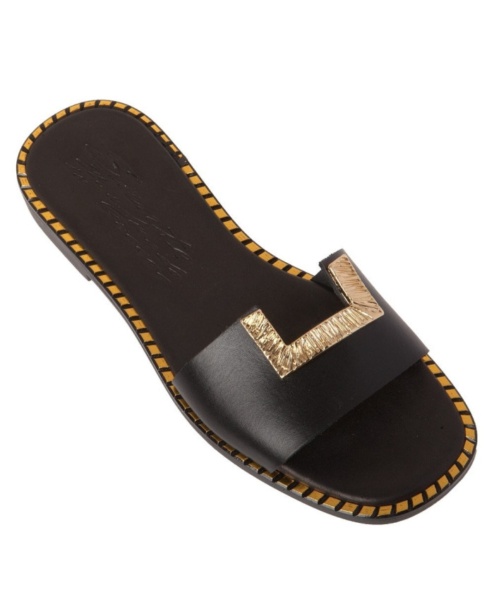 Sante Sandals 21-302-01 ΜΑΥΡΟ