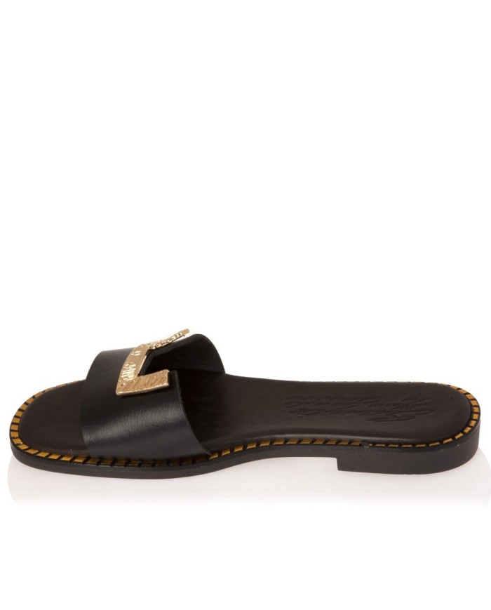 Sante Sandals 21-302-01 ΜΑΥΡΟ
